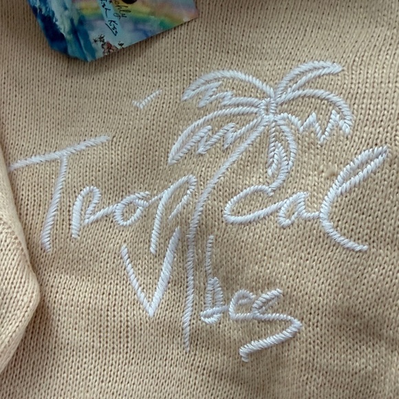 Tropical Vibes Cream Crewneck Sweater - Women's - Picture 3 of 6